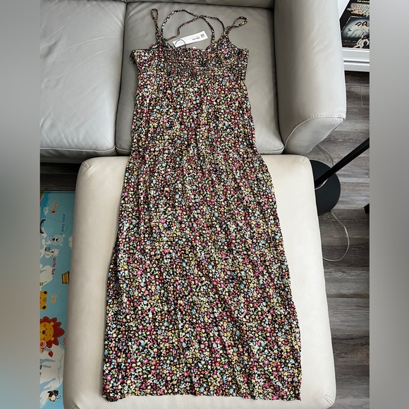 NWT - Zara Women’s Micro Floral Print Strappy Midi Dress - Size L - Picture 7 of 12